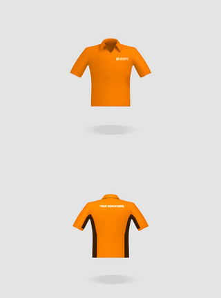 橙色色运动衣服饰样机模板
