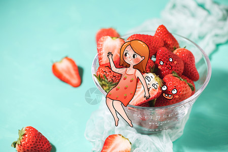创意草莓女孩图片