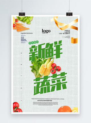 麻辣素菜新鲜蔬菜食材海报模板