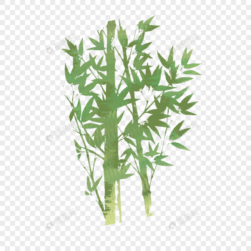 卡通手绘青翠的竹子图片