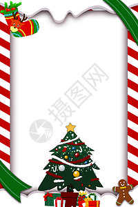 圣诞树状边框圣诞节背景设计图片