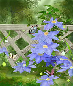 春天的花园背景图片