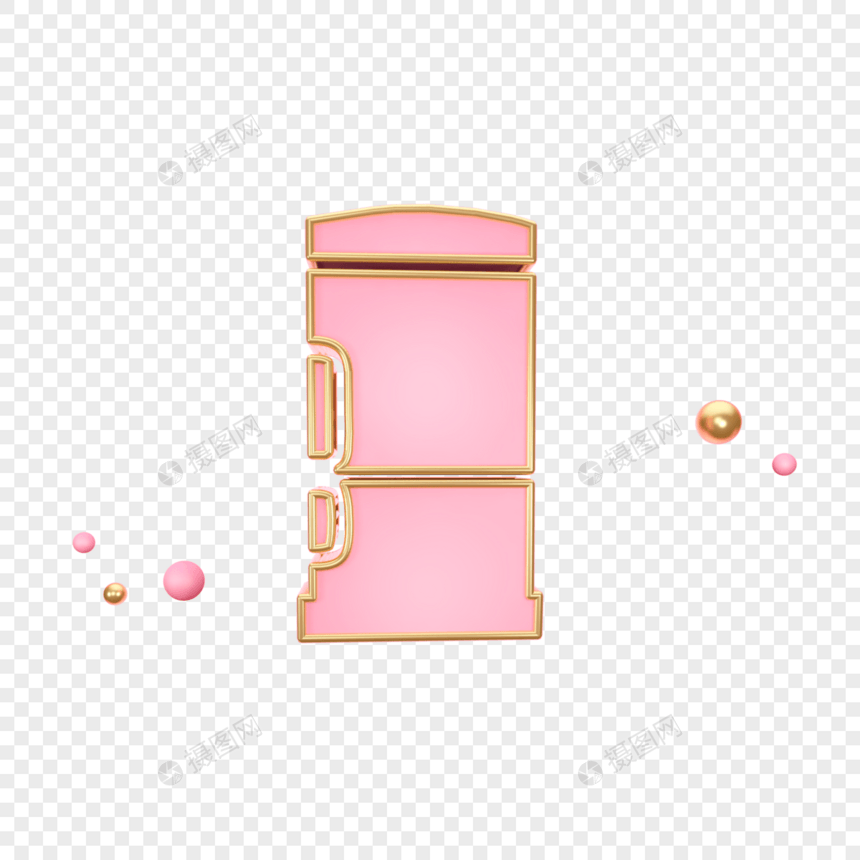 创意粉色冰箱图标图片