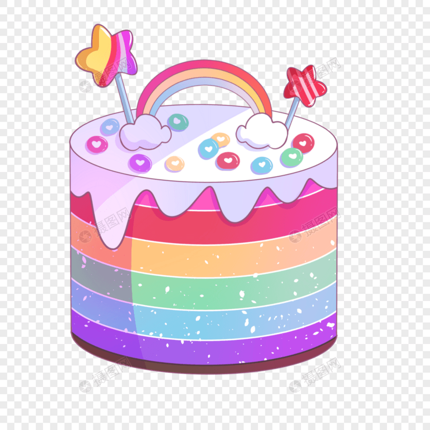 星星彩虹蛋糕图片