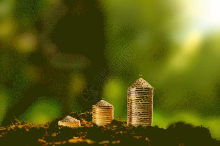 钱币发芽硬币上发芽的种子gif动图高清图片