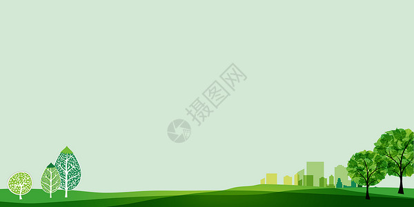 绿色环保大树绿色城市背景设计图片