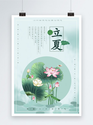 中国风工笔立夏24节气海报模板