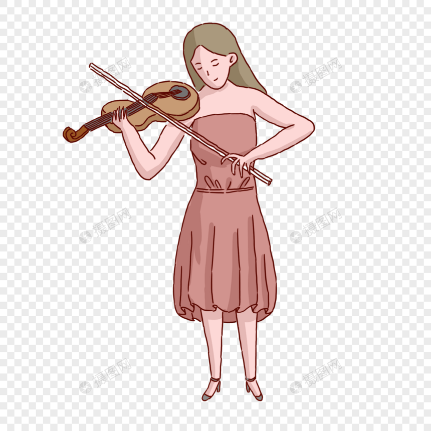 音乐节拉小提琴的女生图片