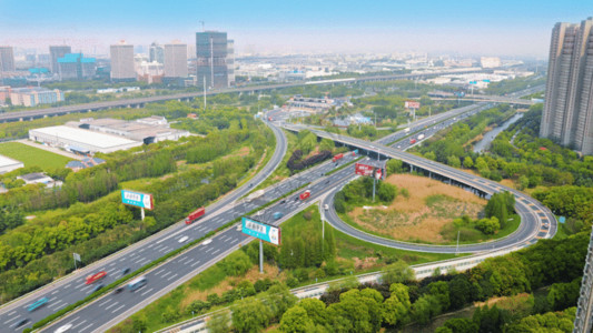 发展城市绿色城市交通环境延时GIF高清图片