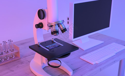 暖色调背景显微镜科研技术设计图片