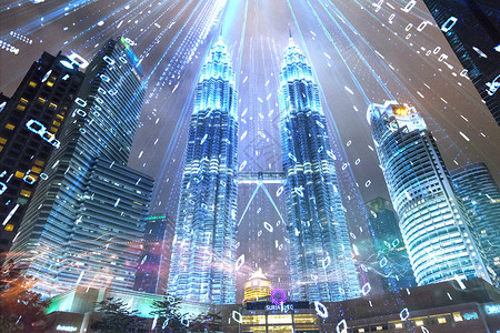 科技城市夜景高清图片素材