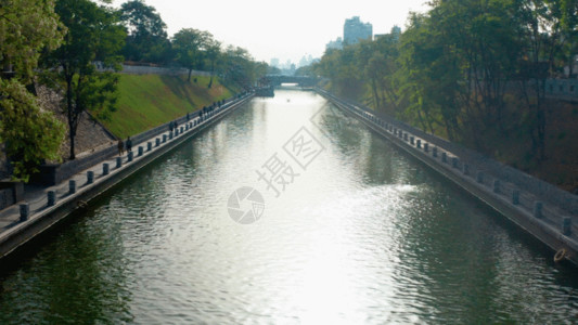 圆明园湖面景色城市绿化河流GIF高清图片