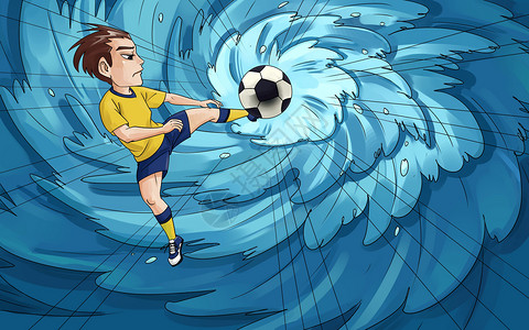 男子足球运动足球运动插画