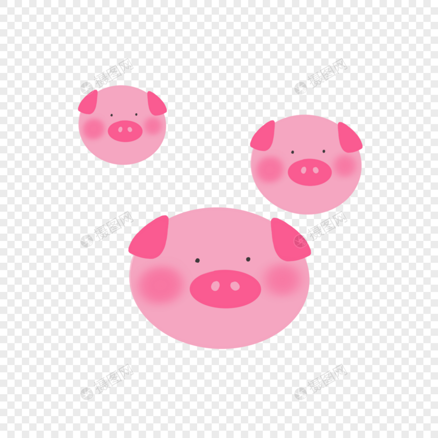 粉色小猪头图片