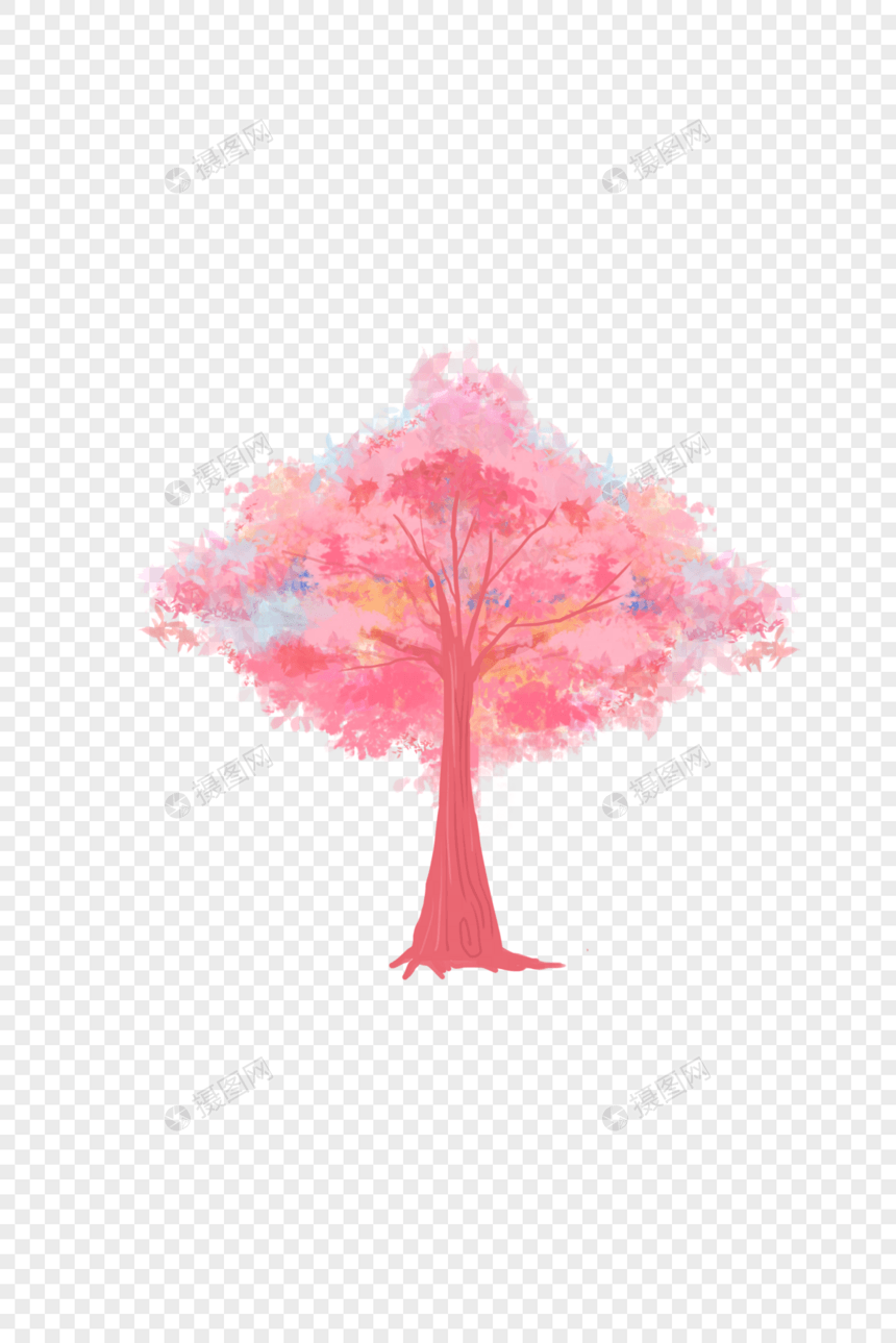 粉红色树图片