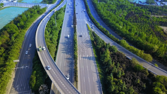 沿海高速公路航拍立交桥 GIF高清图片