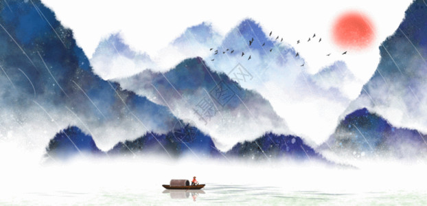 桂林山水风景水墨山水画GIF高清图片