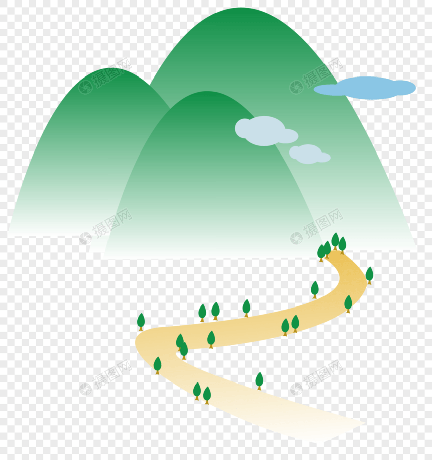 扁平化山路图片