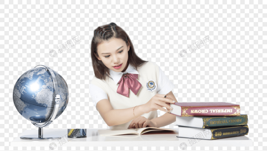 学习的女学生图片