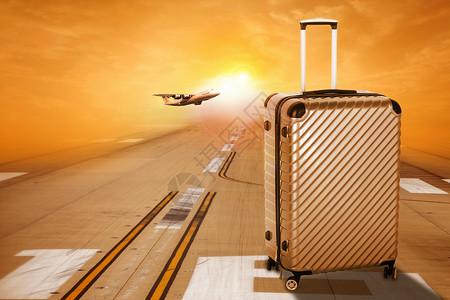 机场旅行箱跑道上的行李箱设计图片