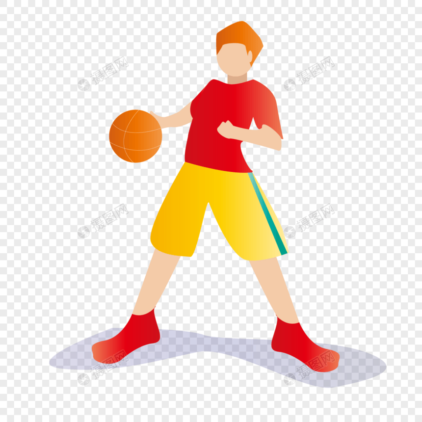 原创扁平化打篮球的青少年图片