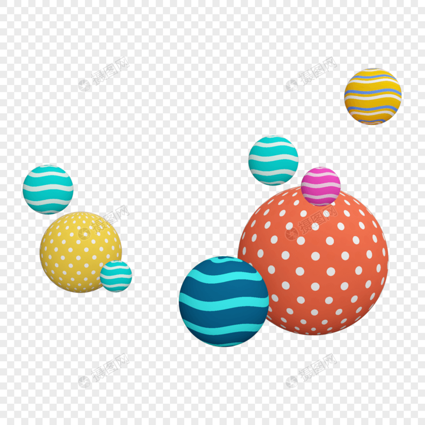 创意漂浮球插图图片