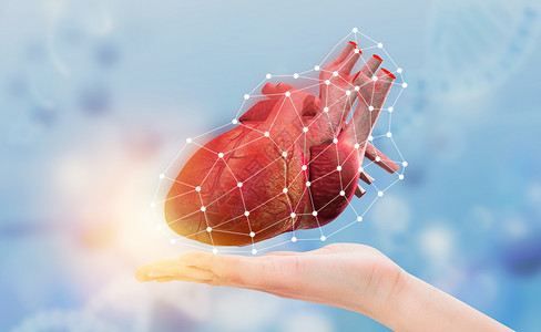 心脏ps素材科幻手托心脏设计图片