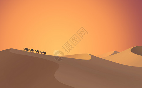 黄色落日沙漠背景图片
