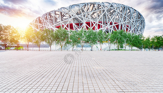 北京地标背景北京鸟巢设计图片