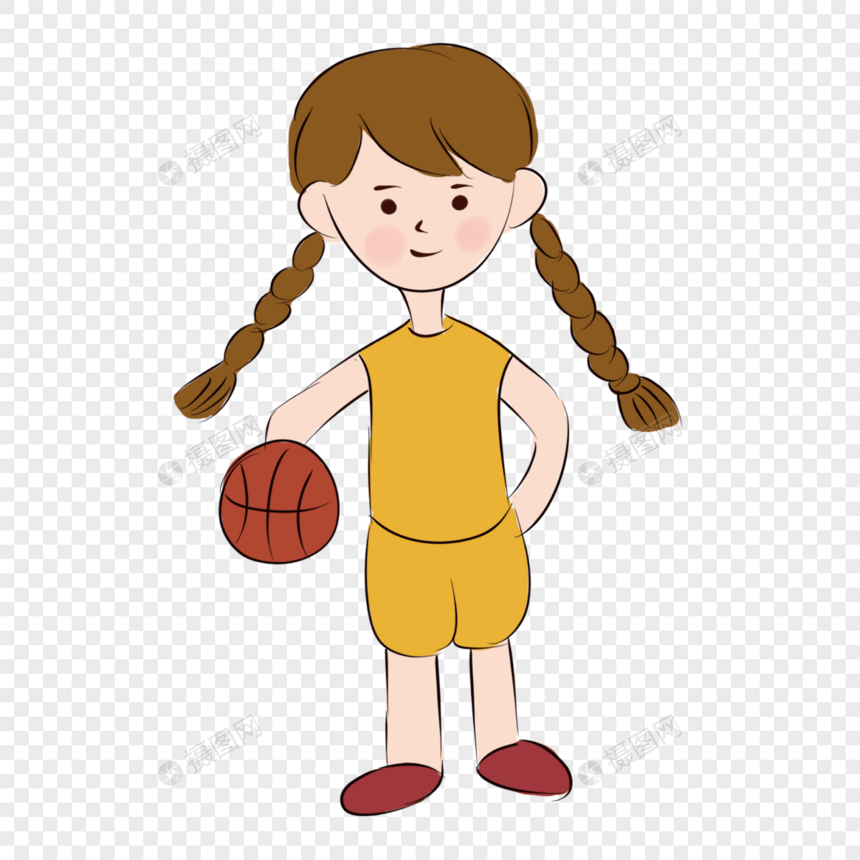 卡通篮球女孩图片