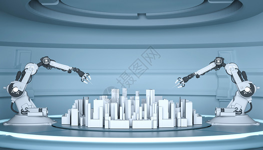 科幻机械手城市图片