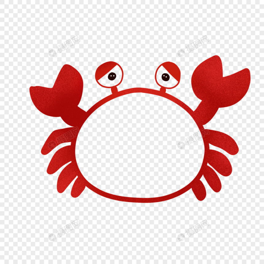 红色螃蟹边框图片