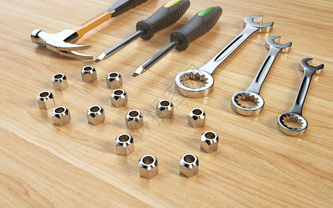 铁质工具木锤子机械螺母工具设计图片