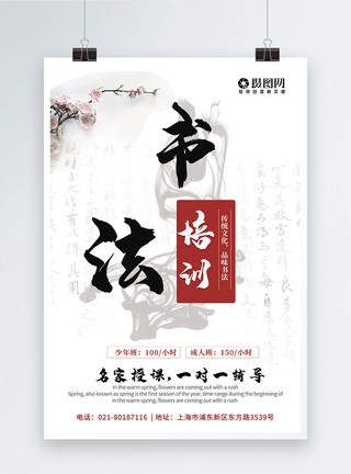 挥洒中国风教育培训书法培训宣传海报模板