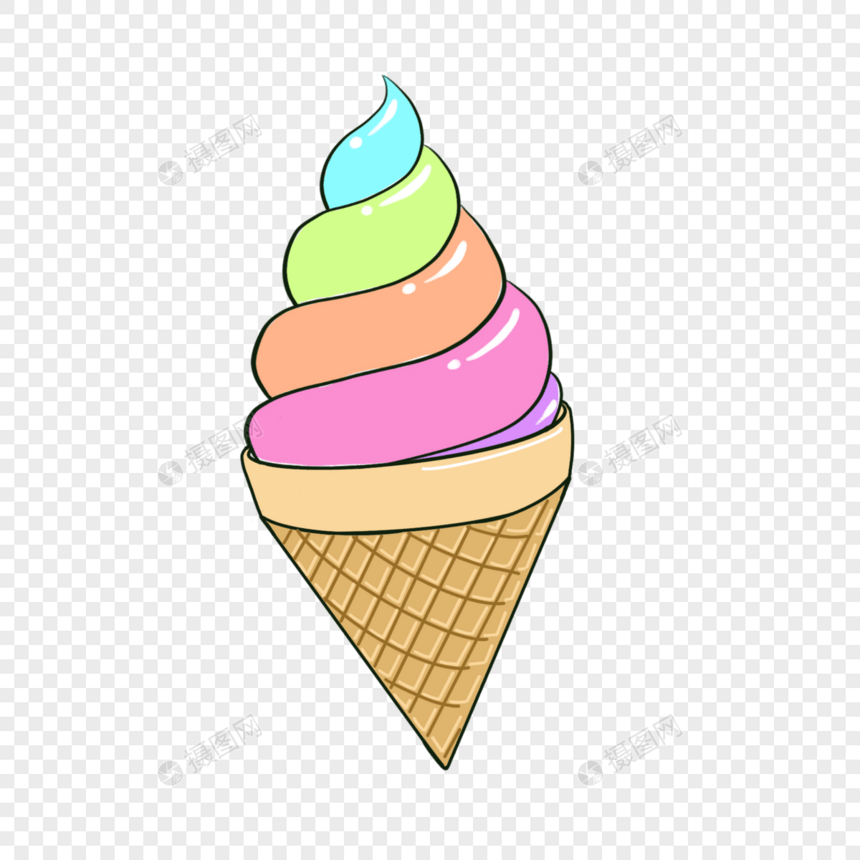 彩虹冰淇淋图片