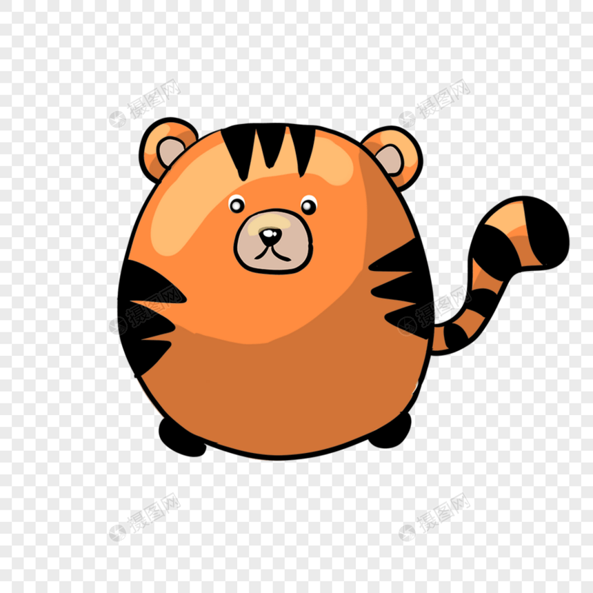 卡通胖胖的老虎插图图片