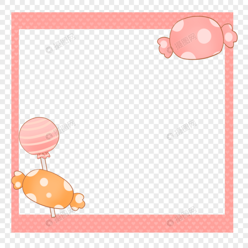 创意甜蜜糖果粉色边框图片