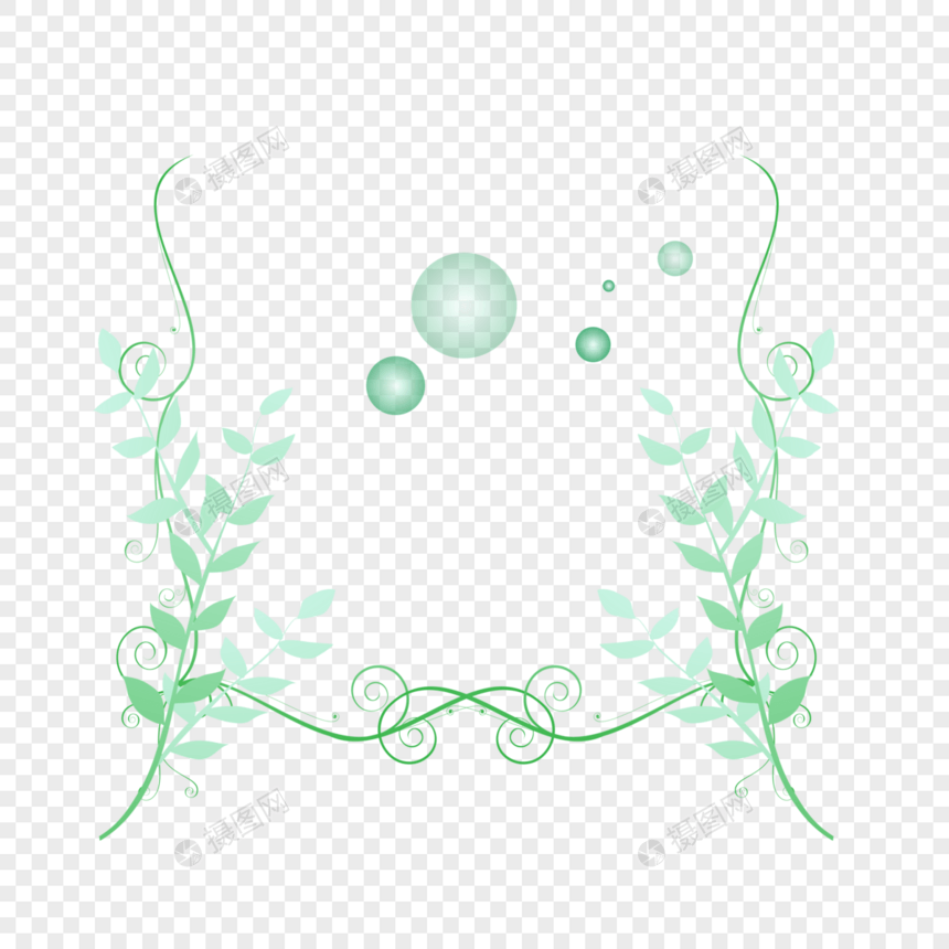 绿色花藤元素图片