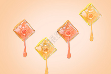 蜂蜜勺子美甲设计图片