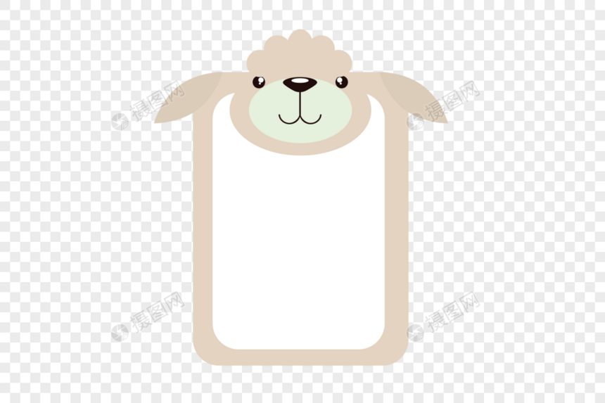 AI矢量图卡通可爱动物边框小绵羊边框图片