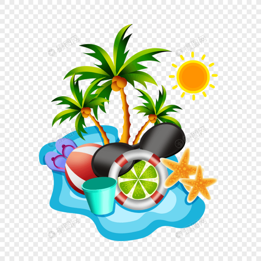 椰子树夏天装饰图片