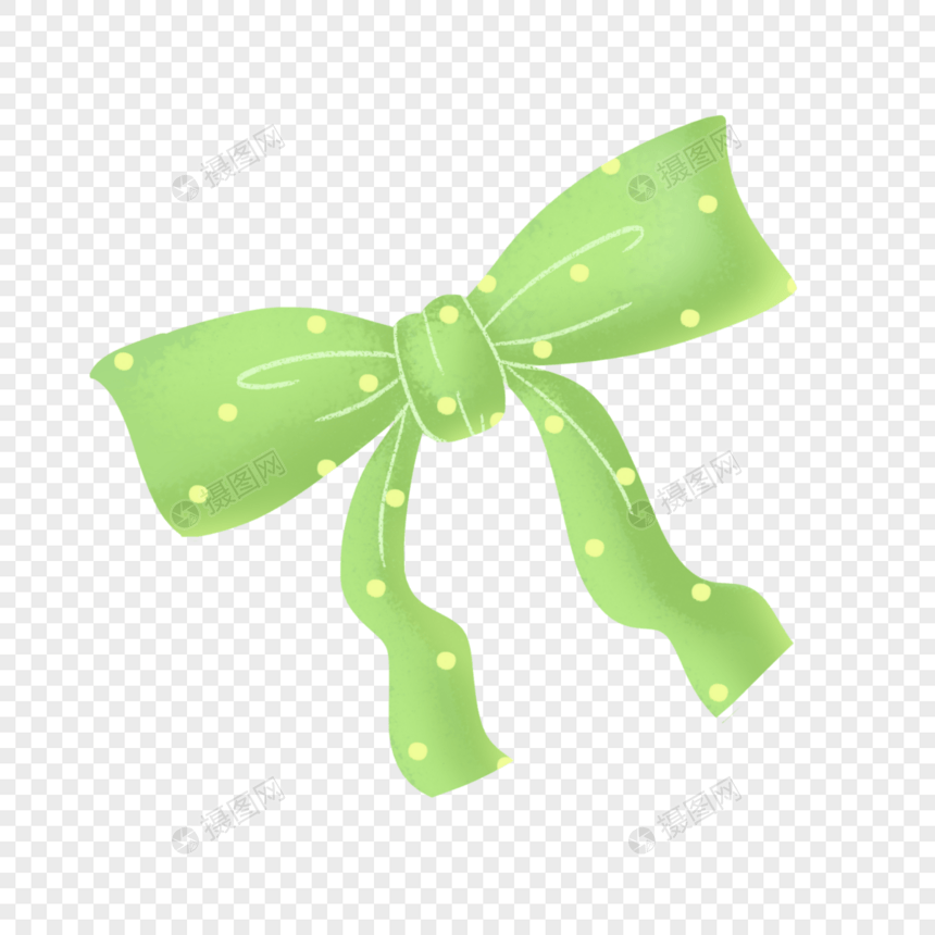 绿色小清新可爱六一儿童节蝴蝶结图片