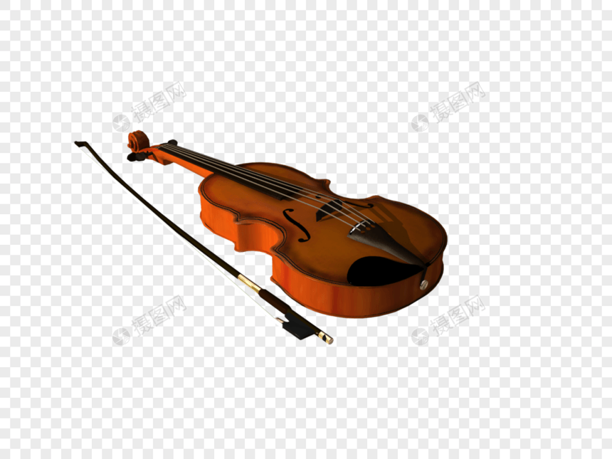 立体小提琴创意插图图片