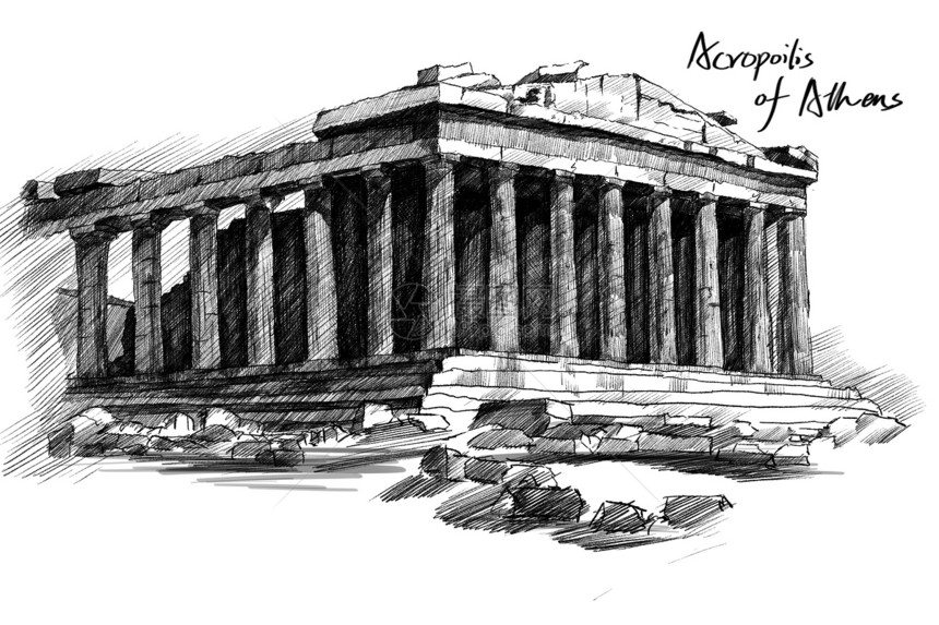 希腊雅典卫城图片