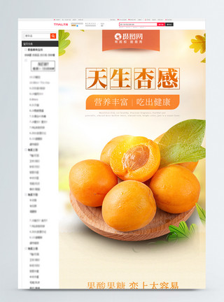好吃的杏杏果水果促销淘宝详情页模板模板