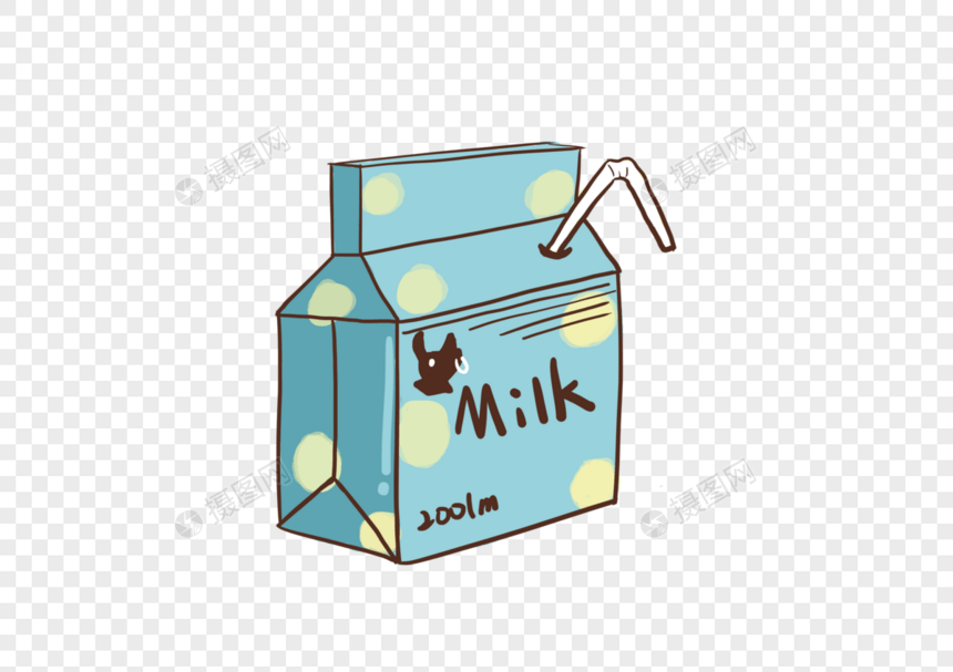 蓝色的纸盒牛奶图片