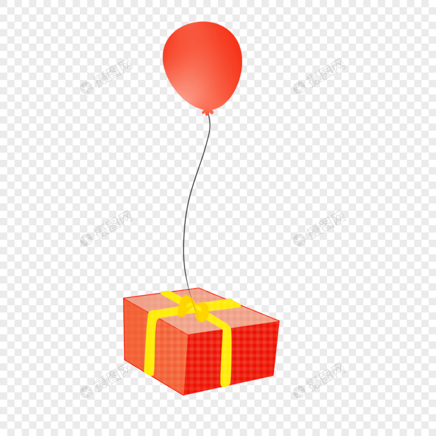 气球上的礼物盒图片
