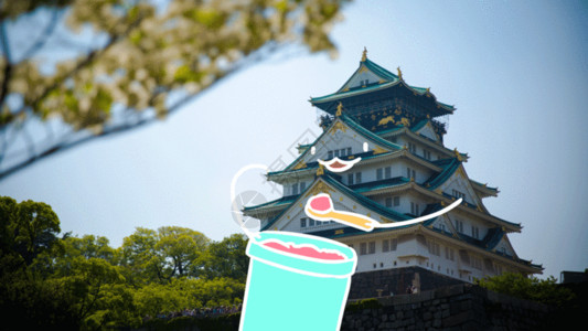 日本建筑金阁寺创意摄影动图gif高清图片