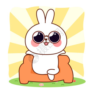 兔叽兔小贝卡通形象配图gif高清图片