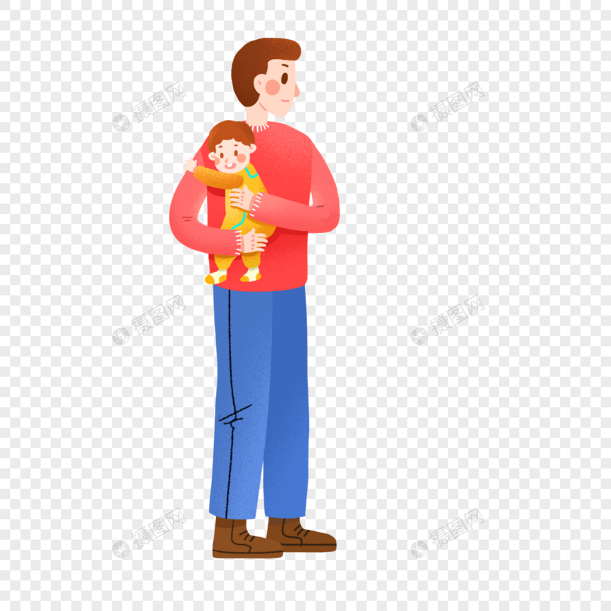 父亲节抱着小孩的爸爸图片